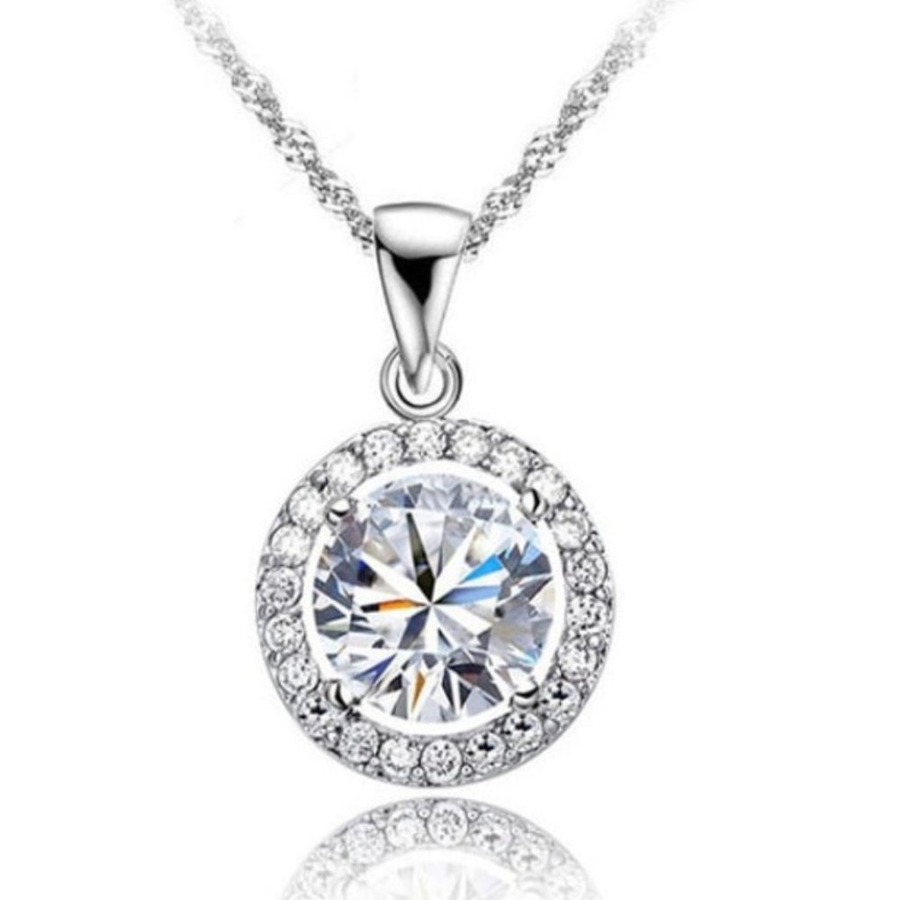 💎 NEW ❤️ Women Necklace 925 Sterling Silver Elegant Drop